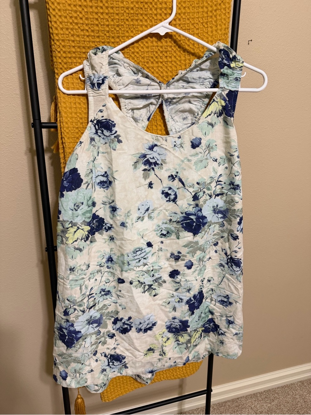 Free People Floral Racerback mini dress - Blue & Cream